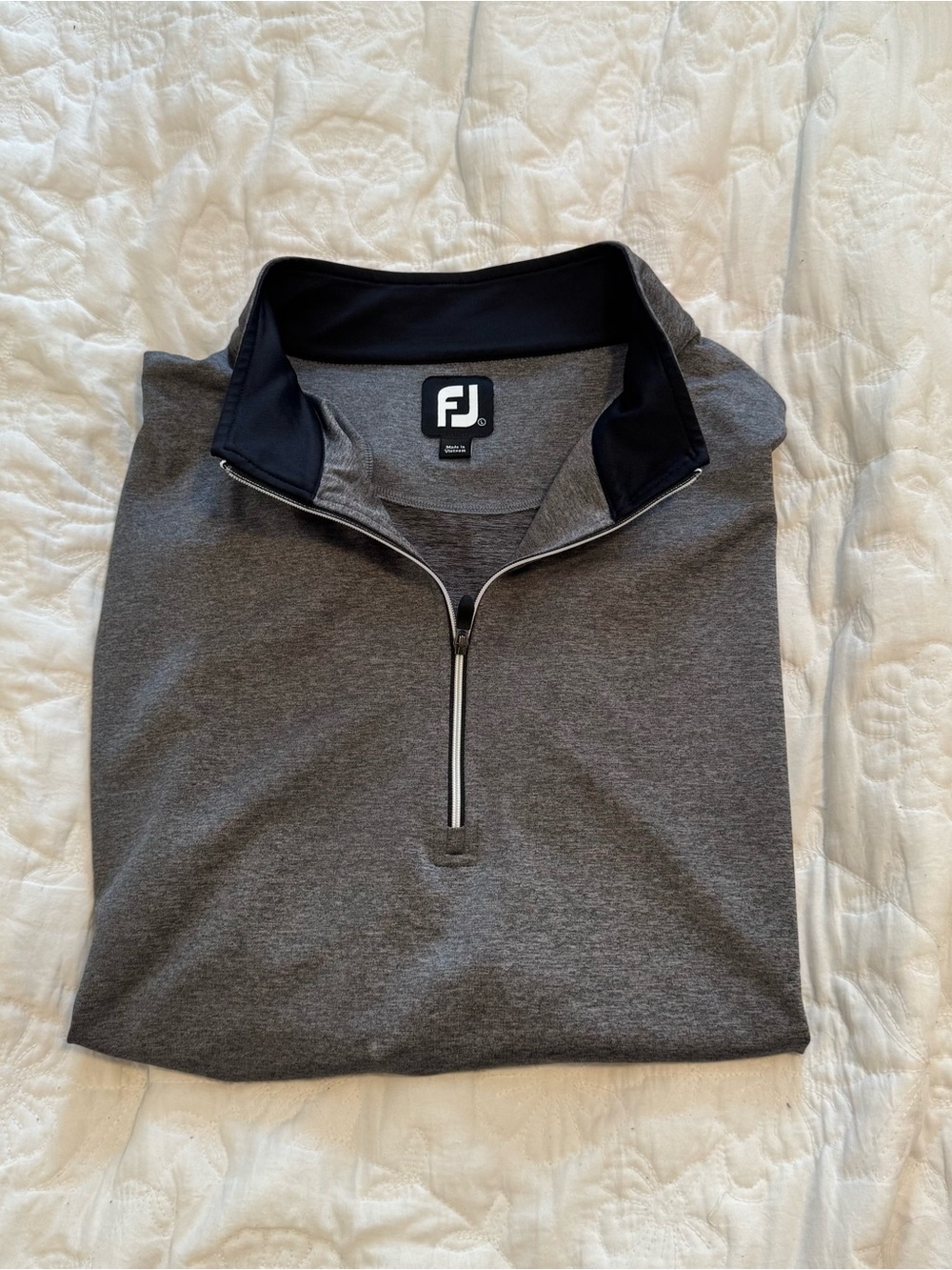 FootJoy Men's Charcoal Gray Quarter-Zip Performance Pullover